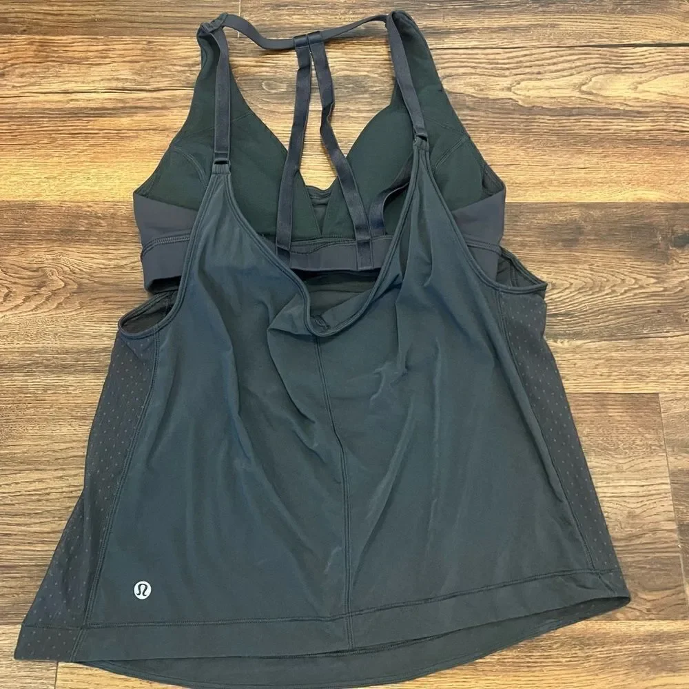 Lululemon Grey Workout Tank with Builtin Bra